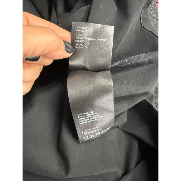 COS T-Shirt Dress Women's Large Short Sleeve Lace Crochet Trim LBD - Picture 4 of 7